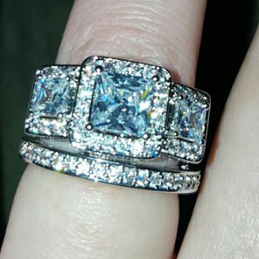 CZ Engagement & Wedding Set